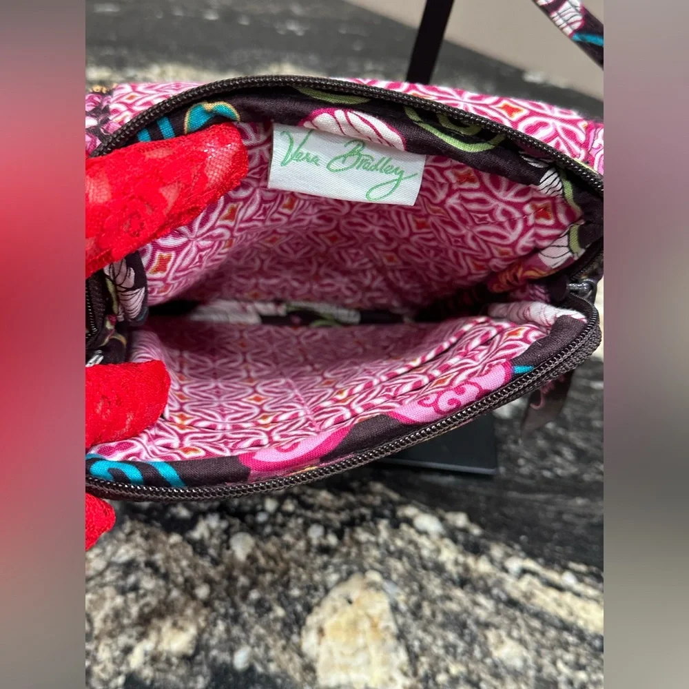 Vera Bradley Pink and Black Floral Crossbody Bag - Picture 8 of 10